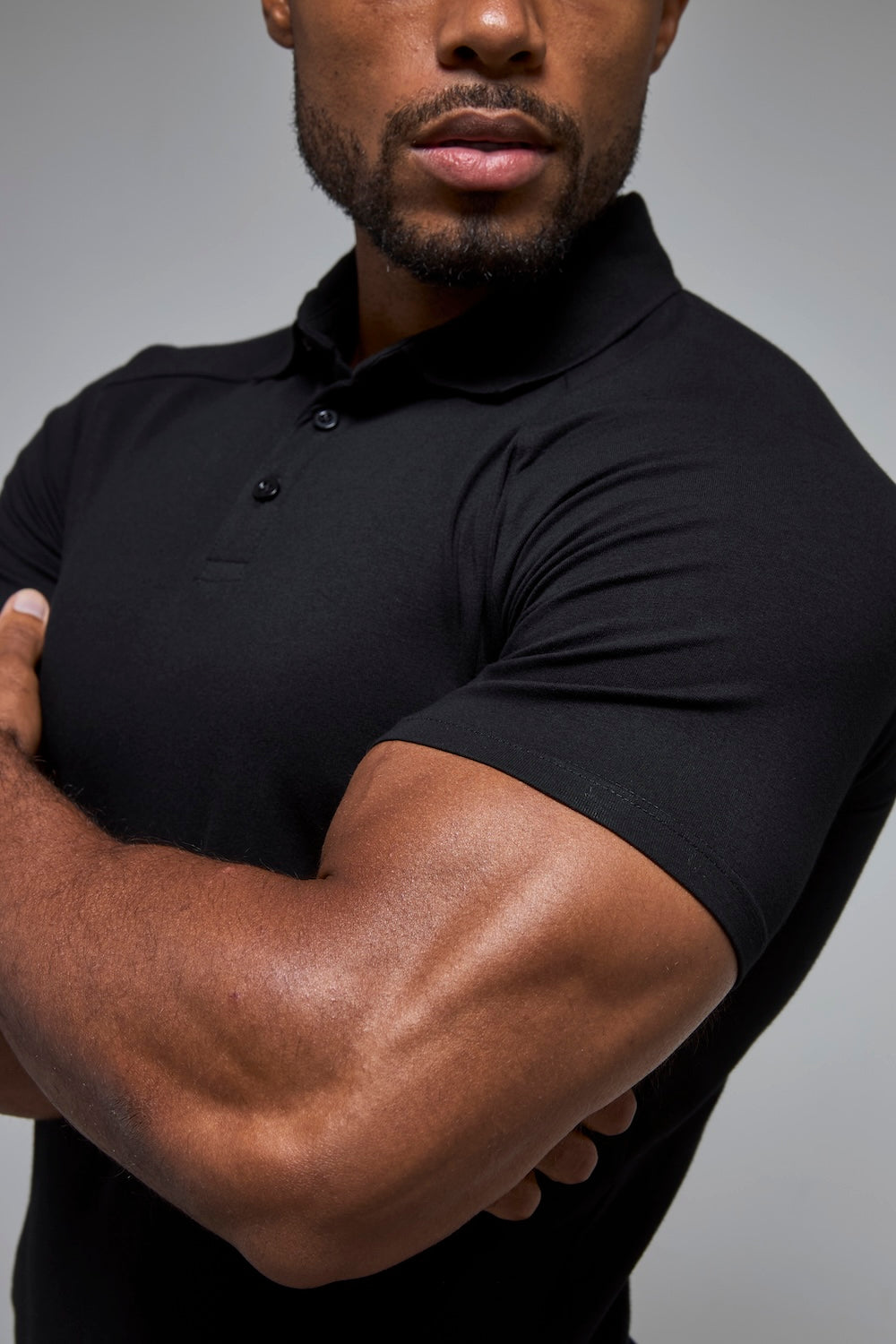 Muscle Fit Polo Shirt in Black