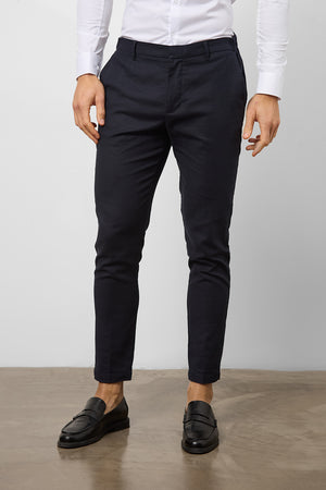 Linen Blend Suit Trousers in Navy - TAILORED ATHLETE - ROW