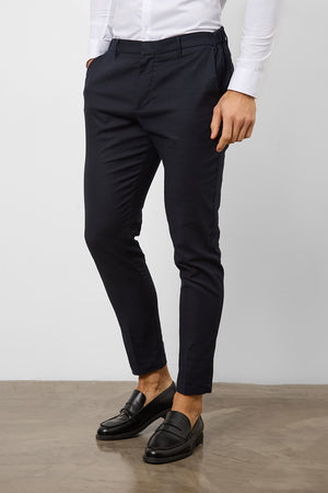 Linen Blend Suit Trousers in Navy - TAILORED ATHLETE - ROW