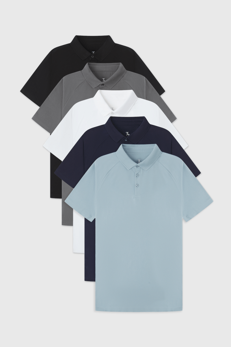 Muscle Fit Arctic Polo Shirt 5-Pack - TAILORED ATHLETE - ROW