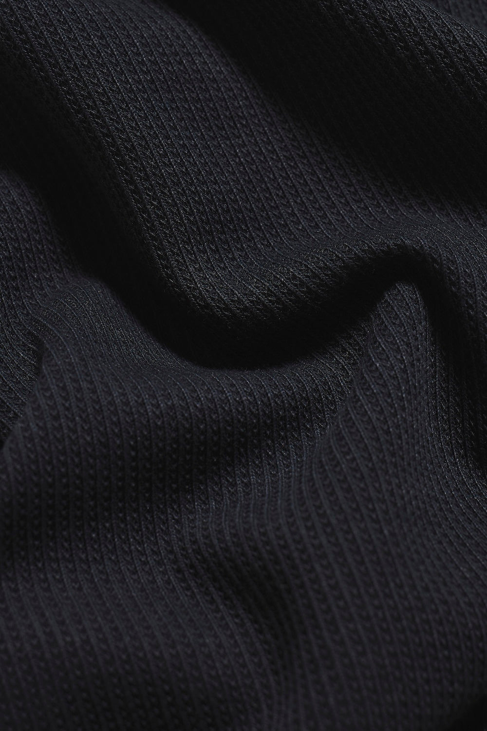 Textured Buttonless Polo Shirt in Navy