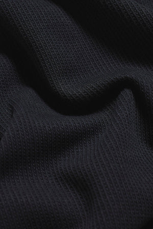 Textured Buttonless Polo Shirt in Navy
