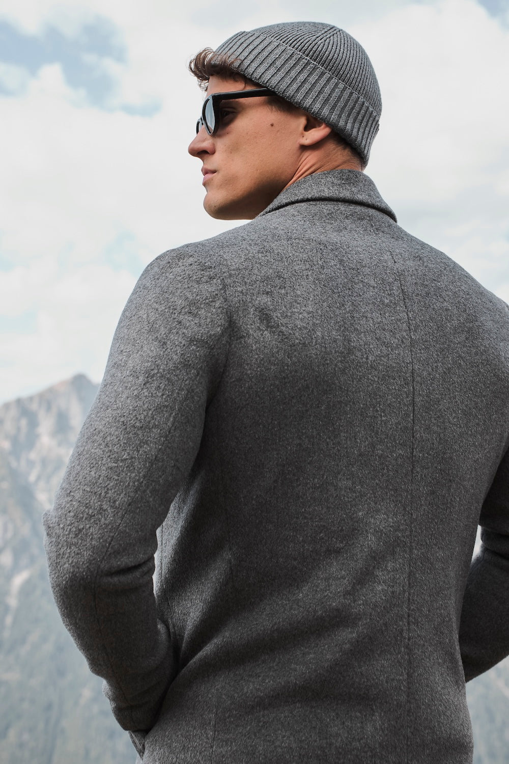 Single Breasted Overcoat in Grey
