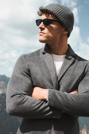 Single Breasted Overcoat in Grey