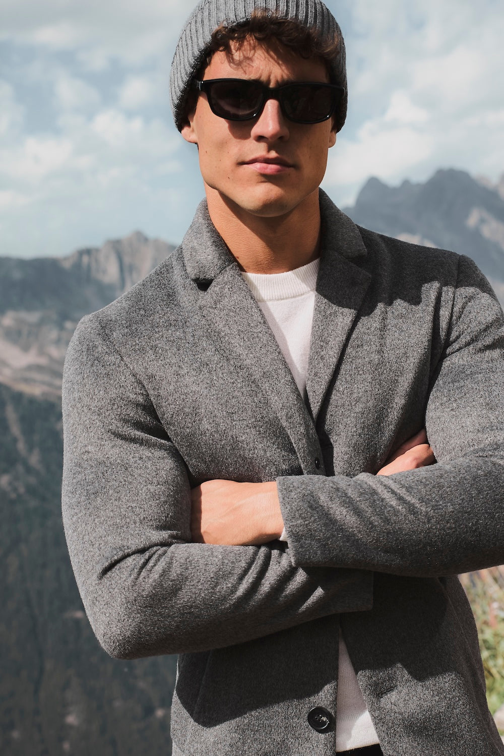 Single Breasted Overcoat in Grey