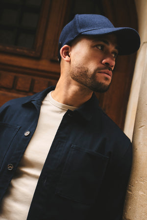 Cotton Rich Overshirt in Navy