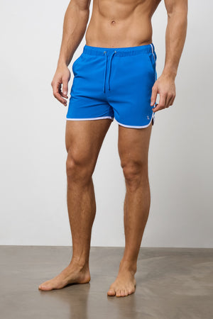 Piped Swim Short in Cobalt - TAILORED ATHLETE - ROW