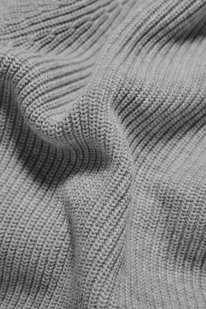 Pure Cotton Knitted Textured Crew Neck Jumper in Soft Grey Marl