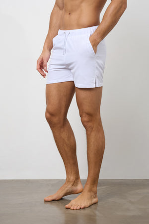 Plain Swim Short in White - TAILORED ATHLETE - ROW