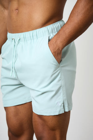 Plain Swim Short in Soft Aqua - TAILORED ATHLETE - ROW