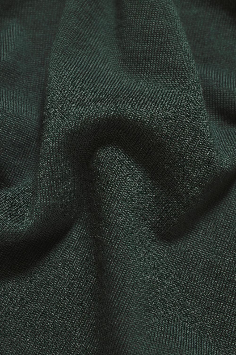 Extra Fine Merino Wool Half Zip Neck Jumper in Dark Green