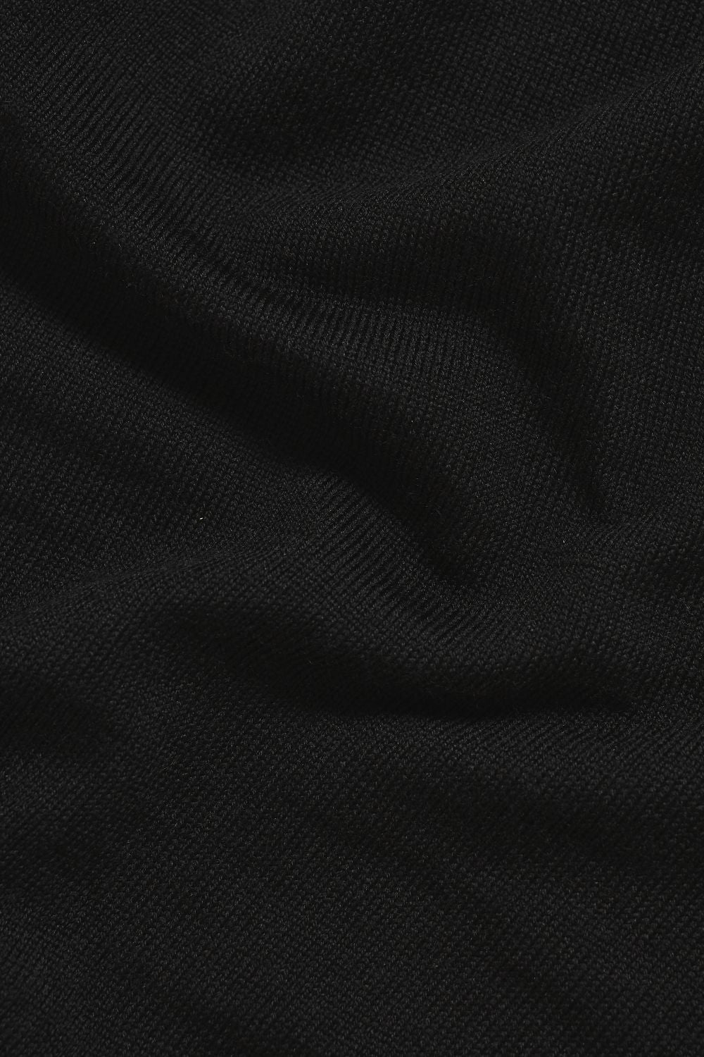 Extra Fine Merino Wool Crew Neck Jumper in Black