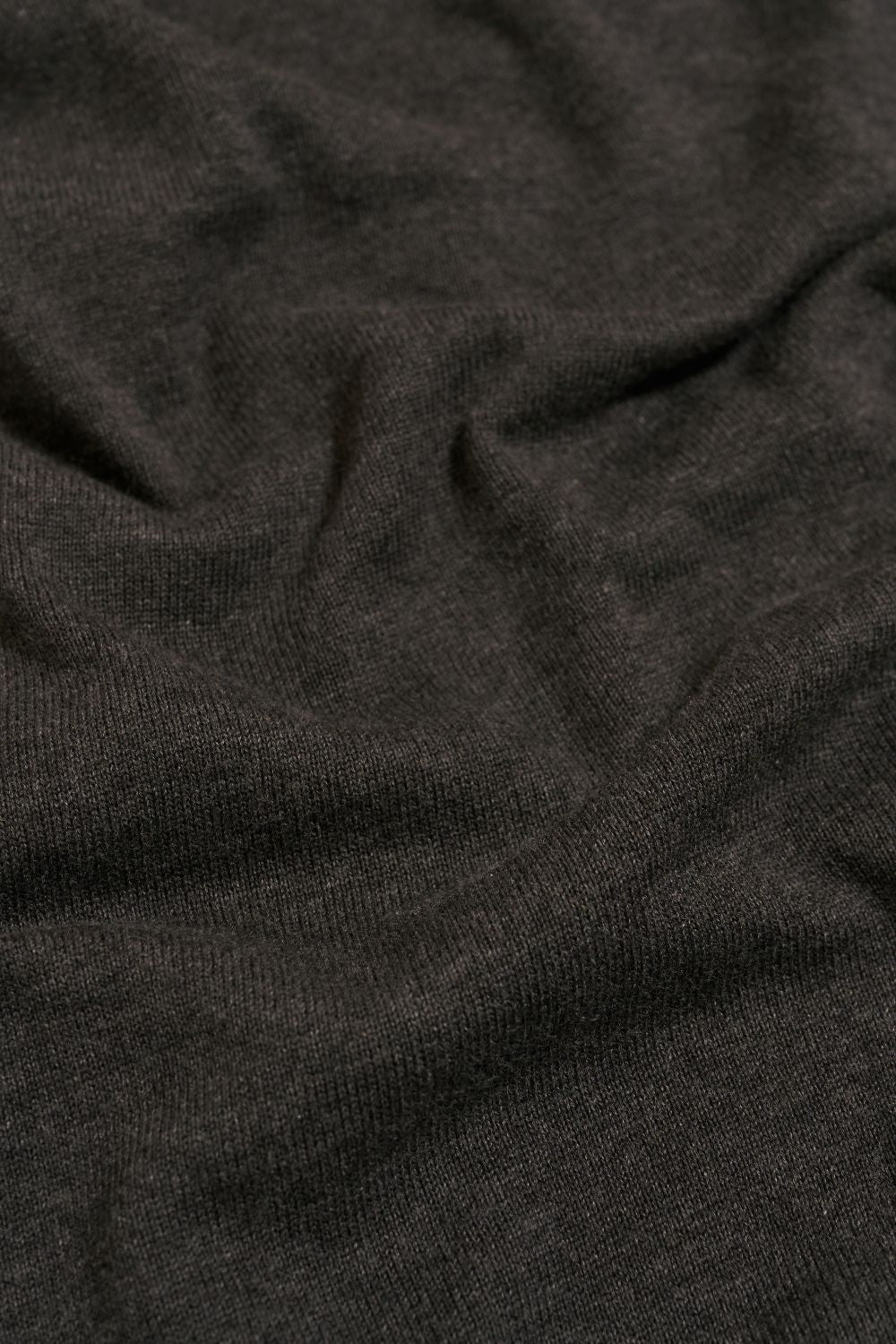 Pure Cotton Knitted Half Zip Neck Jumper in Anthracite