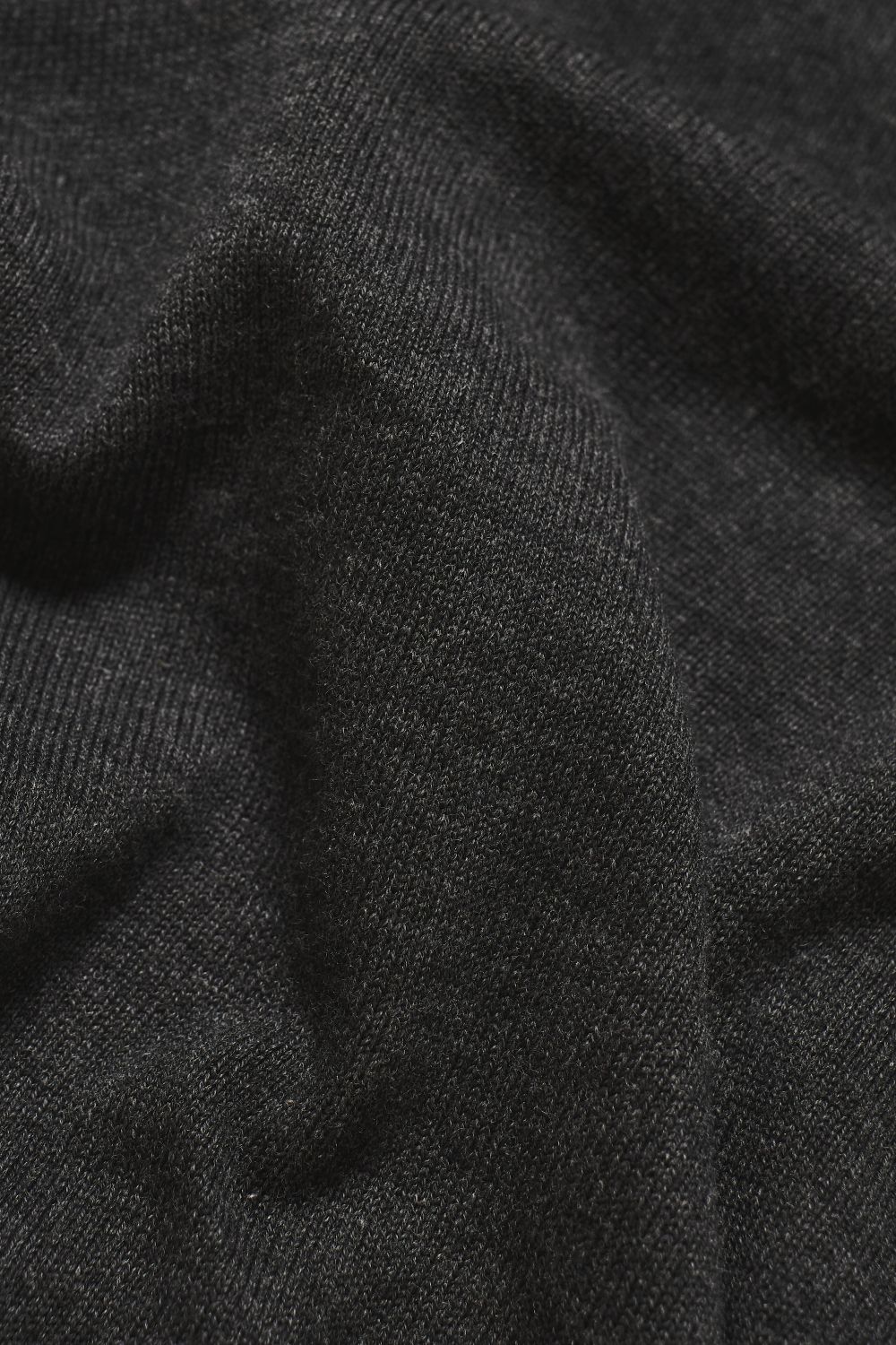 Pure Cotton Knitted Half Zip Neck Jumper in Anthracite