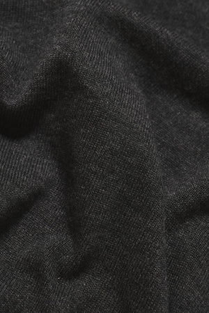 Pure Cotton Knitted Half Zip Neck Jumper in Anthracite