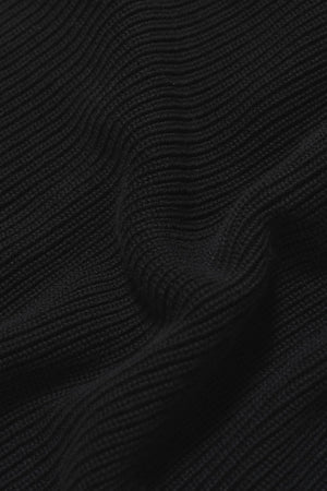 Pure Cotton Knitted Textured Crew Neck Jumper in Black