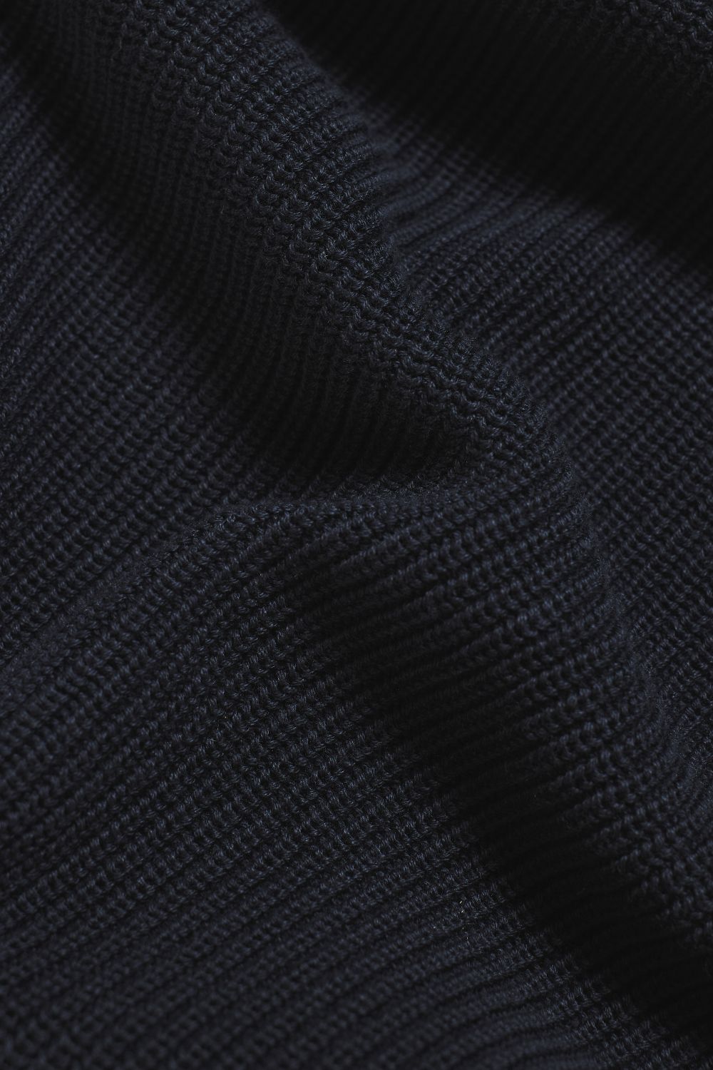 Pure Cotton Knitted Textured Crew Neck Jumper in Navy