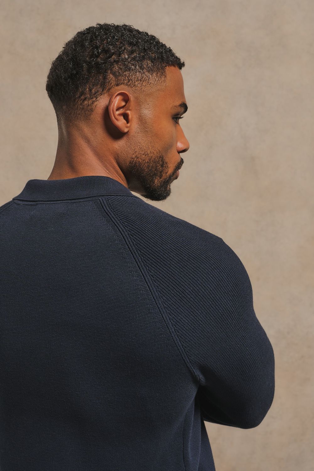 Pure Cotton Knitted Button Through in Navy