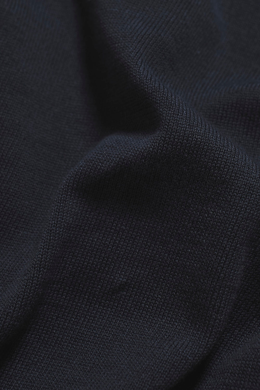 Pure Cotton Knitted Open Collar Polo Shirt in Navy
