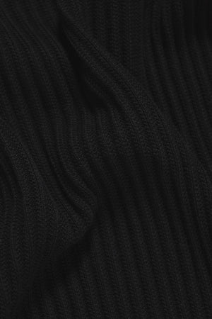 Textured Knitted Half Zip Neck Jumper in Black