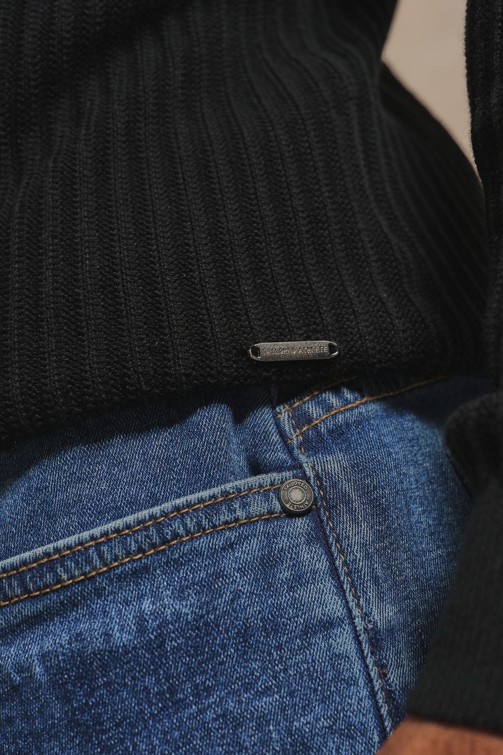 Textured Knitted Half Zip Neck Jumper in Black