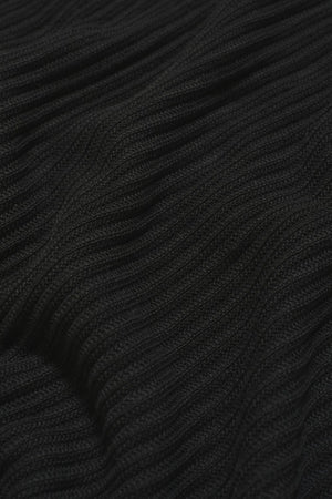 Textured Knitted Half Zip Neck Jumper in Black