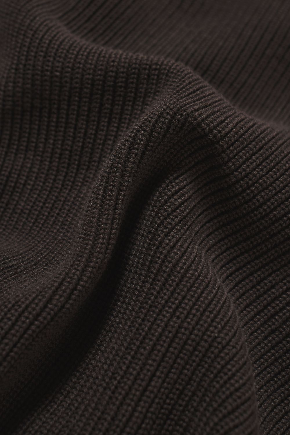 Pure Cotton Knitted Textured Crew Neck Jumper in Chocolate