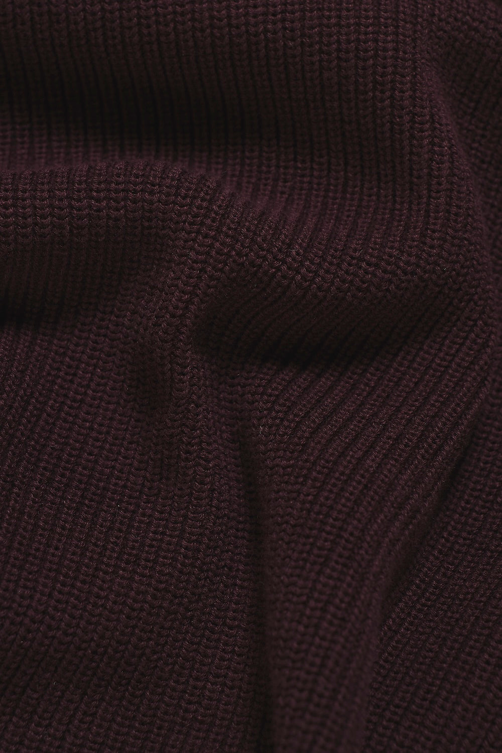 Pure Cotton Knitted Textured Crew Neck Jumper in Dark Bordeaux