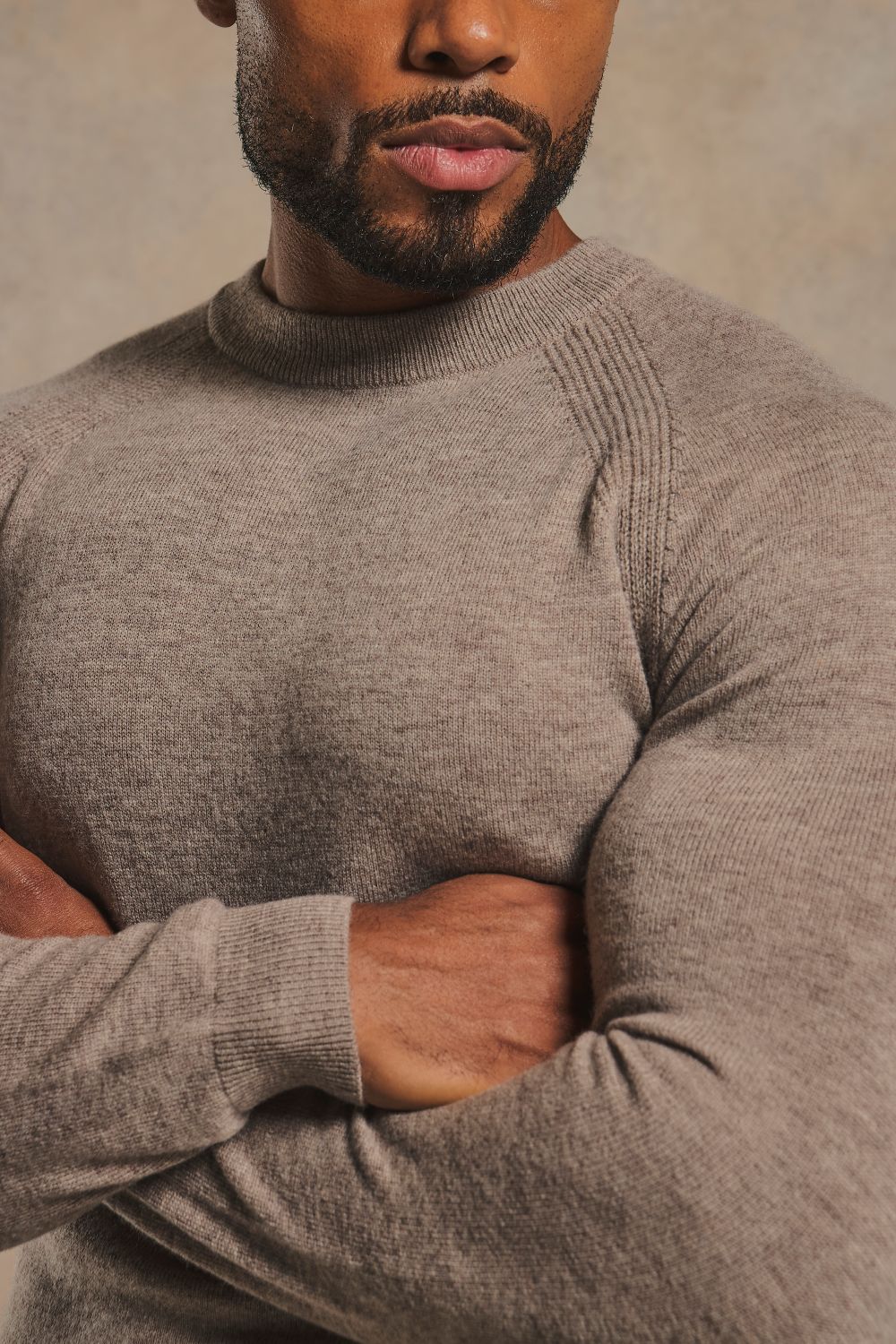 Cashemere Blend Crew Neck Jumper in Mink