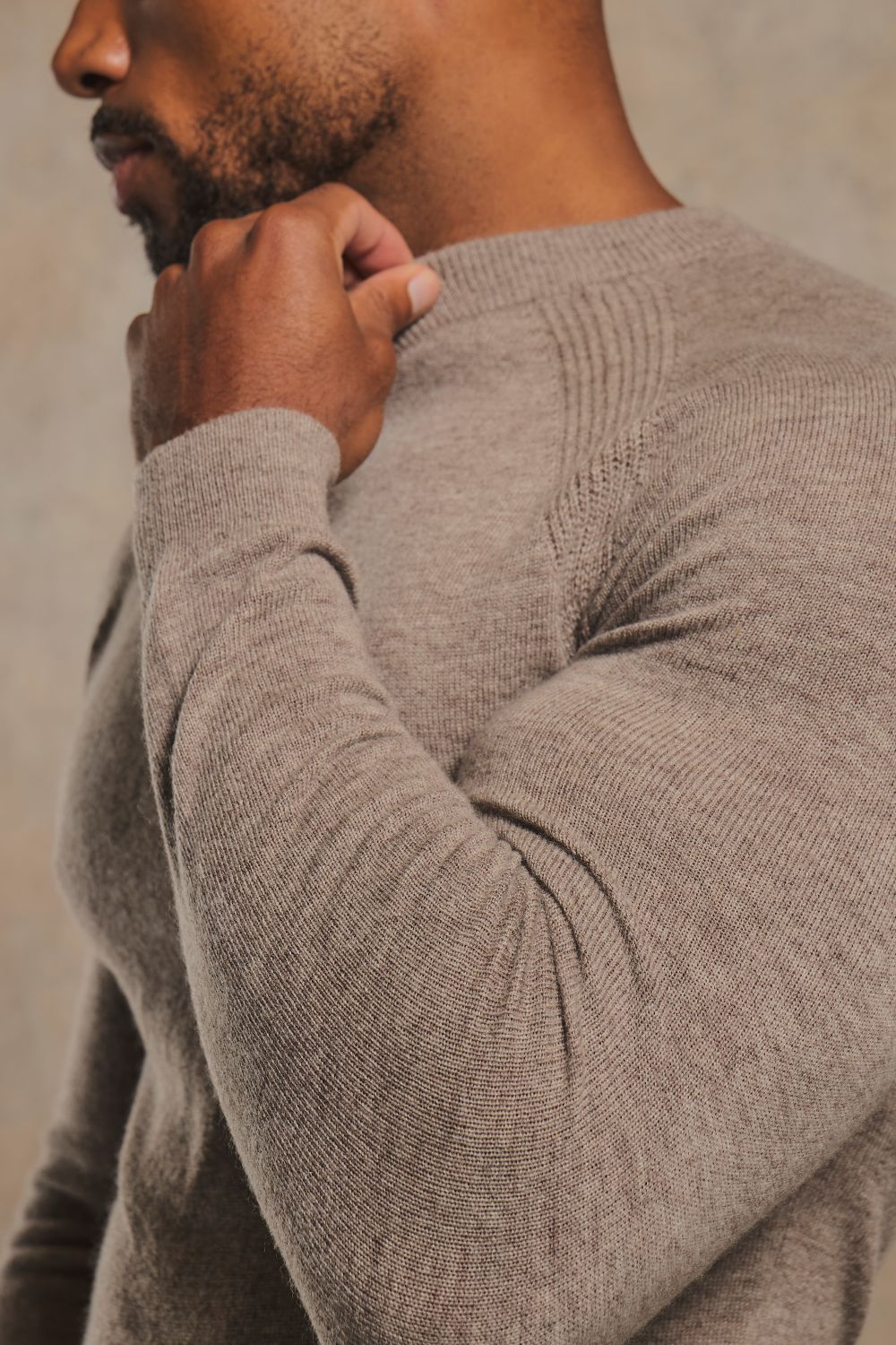 Cashemere Blend Crew Neck Jumper in Mink
