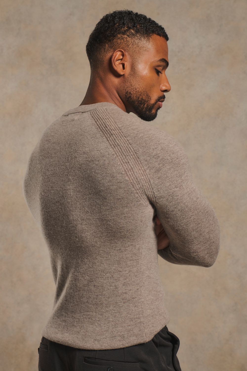 Cashemere Blend Crew Neck Jumper in Mink