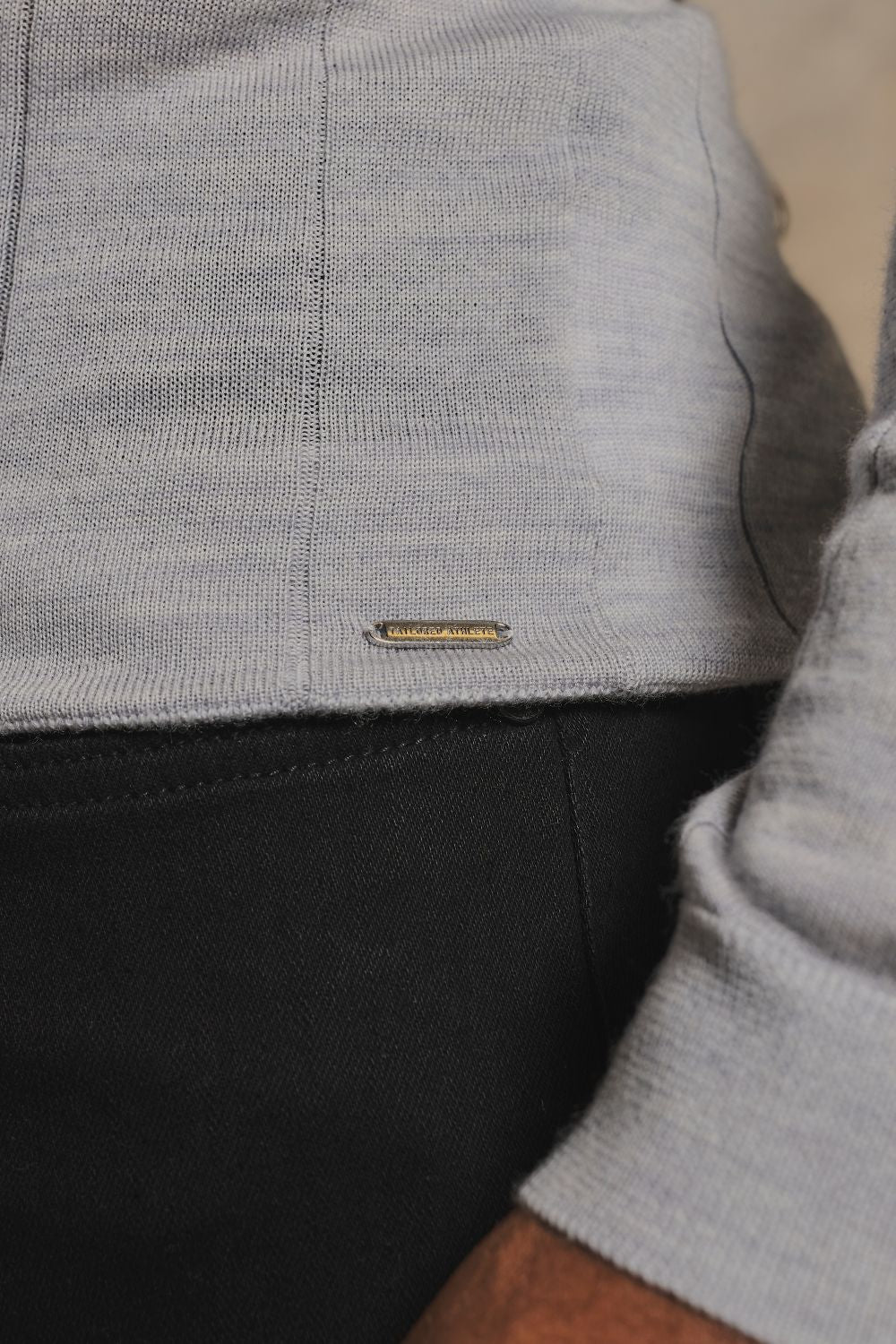 Extra Fine Merino Wool Wide Ribbed Polo Shirt in Silver Grey Marl
