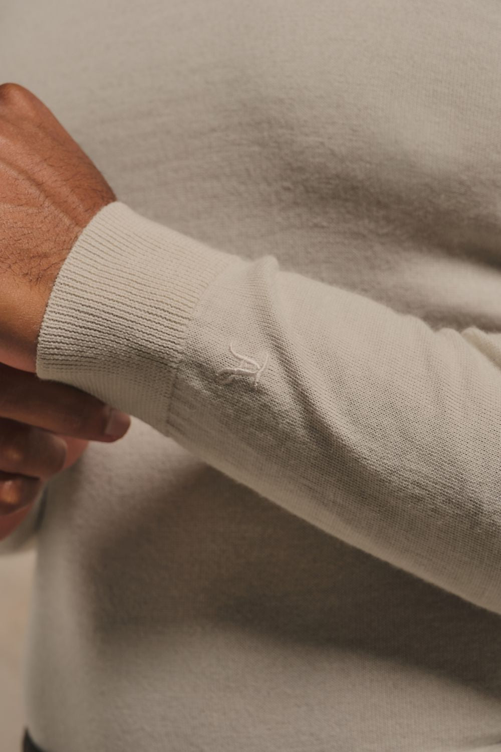 Extra Fine Merino Wool Polo Shirt in Alabaster
