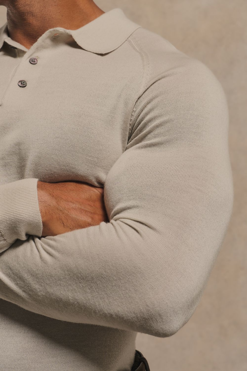Extra Fine Merino Wool Polo Shirt in Alabaster