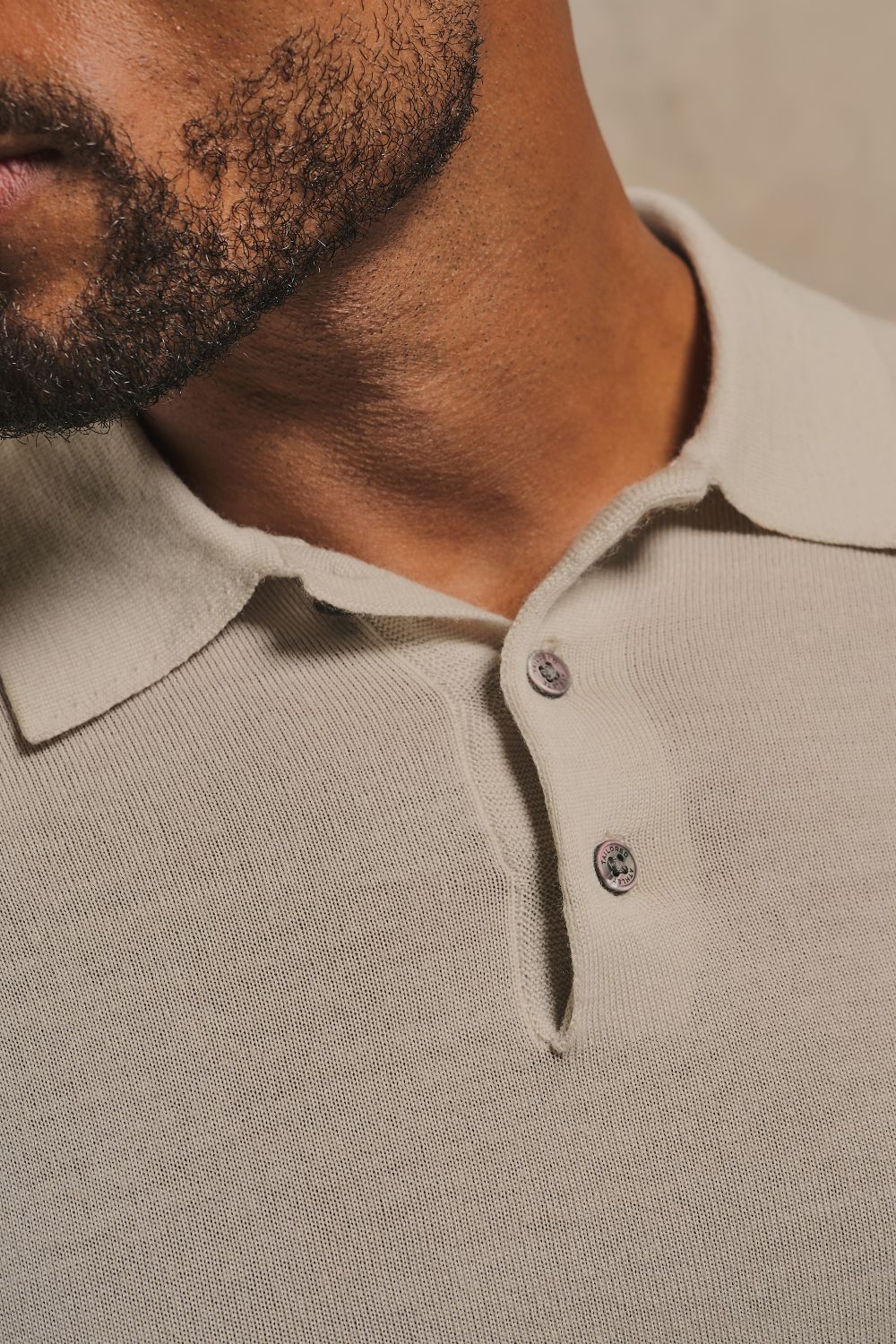 Extra Fine Merino Wool Polo Shirt in Alabaster