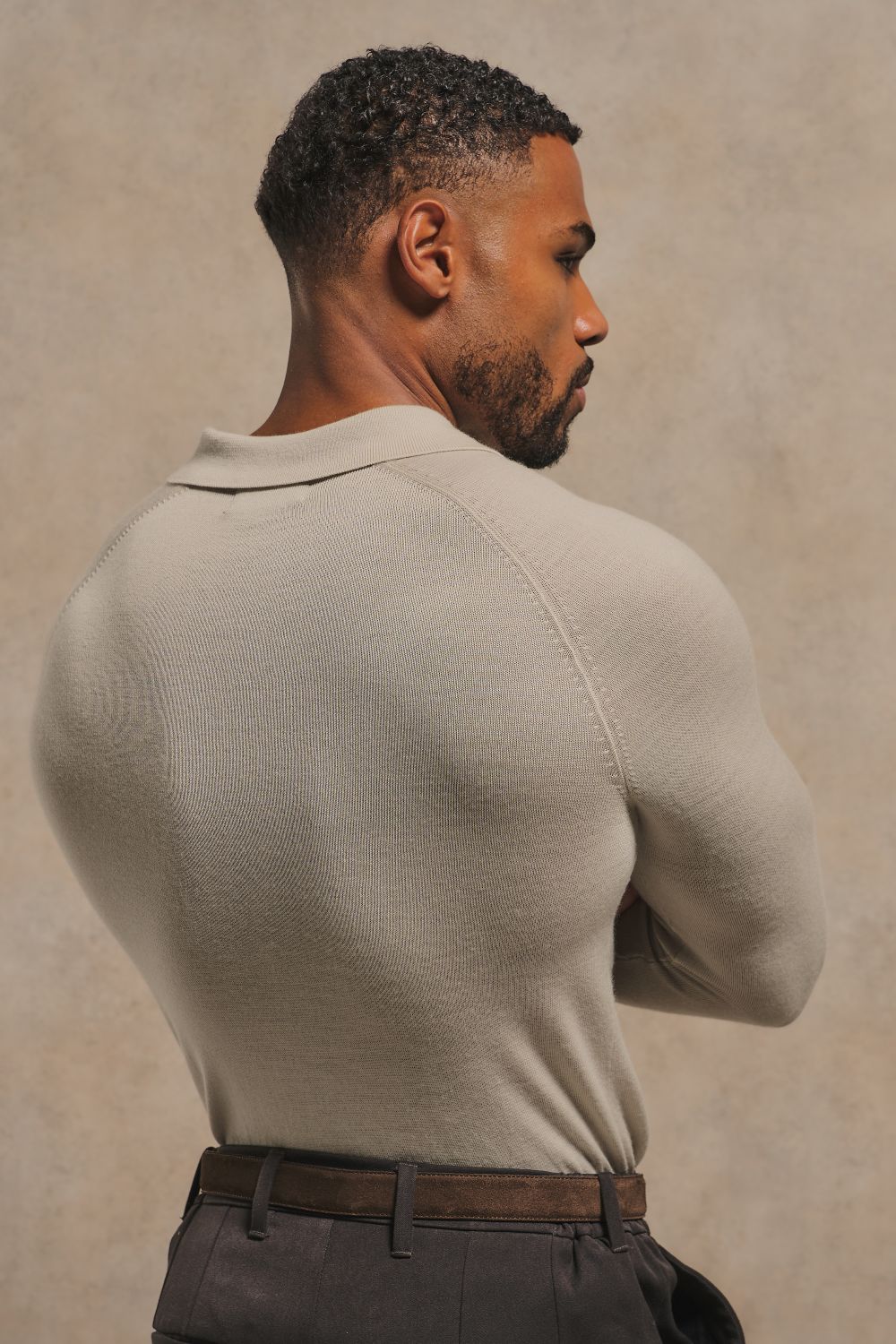 Extra Fine Merino Wool Polo Shirt in Alabaster