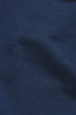 Extra Fine Merino Wool Half Zip Neck Jumper in Airforce