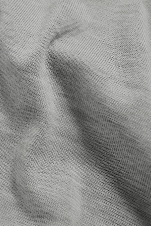 Extra Fine Merino Wool Crew Neck Jumper in Silver Grey Marl