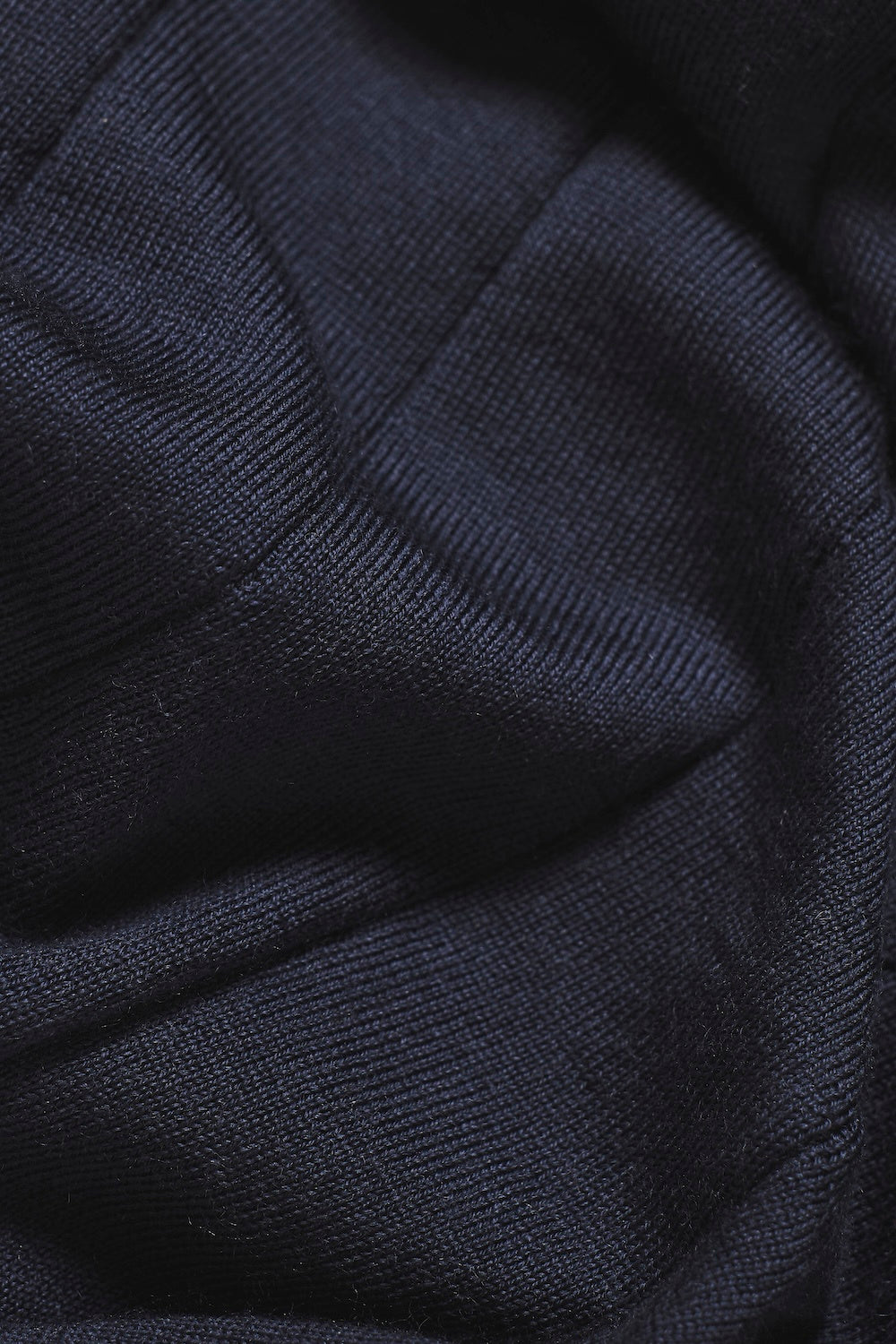 Extra Fine Merino Wool Ribbed Half Zip Neck Jumper in Midnight Navy