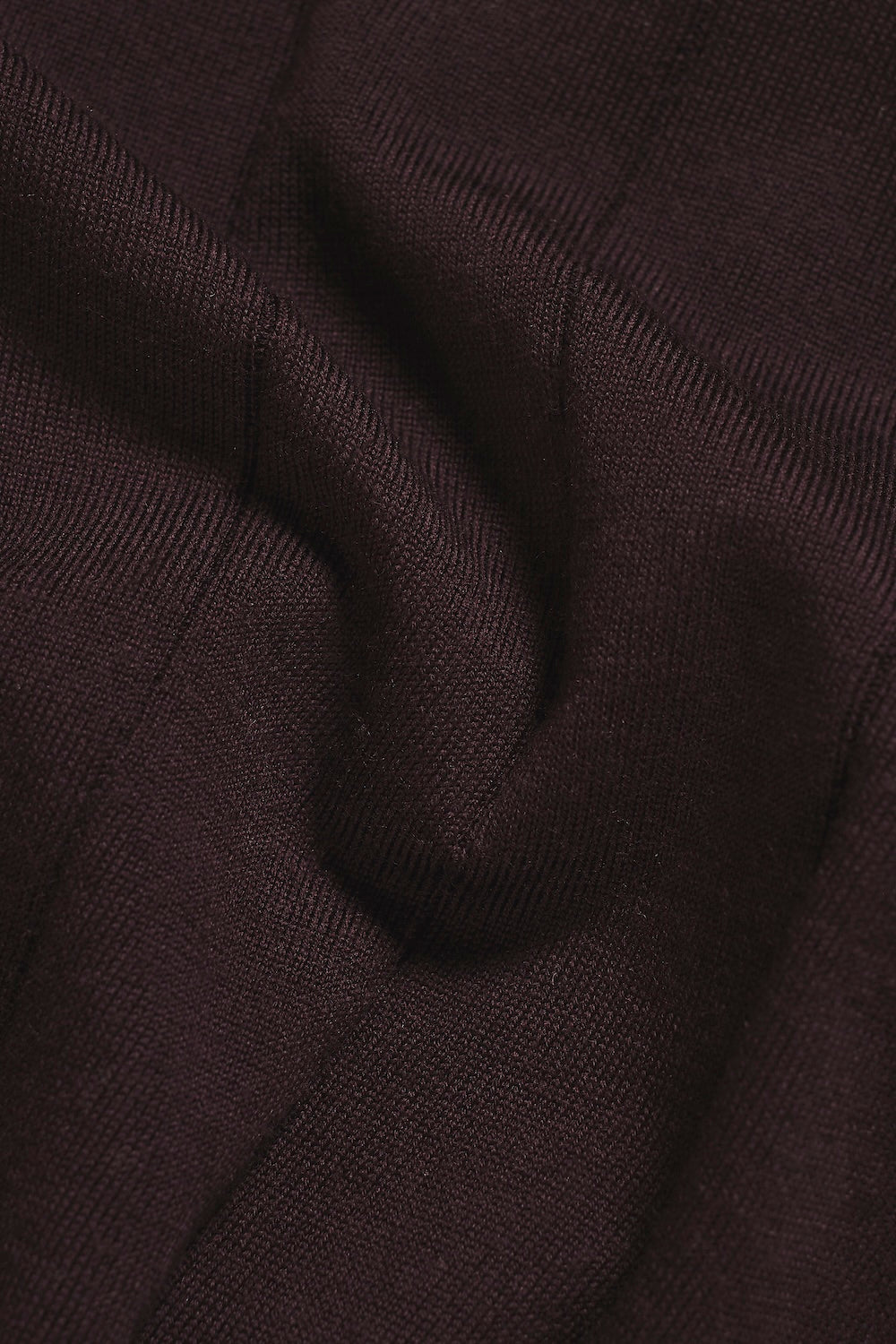 Extra Fine Merino Wool Ribbed Half Zip Neck Jumper in Dark Bordeaux