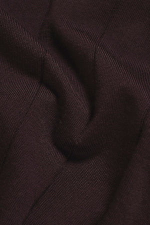 Extra Fine Merino Wool Ribbed Half Zip Neck Jumper in Dark Bordeaux