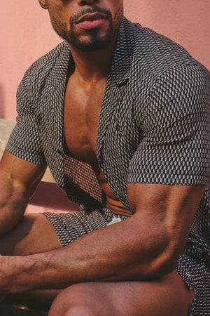 Geo Printed Shirt in Black