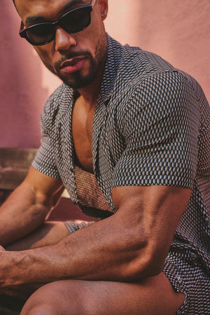 Geo Printed Shirt in Black