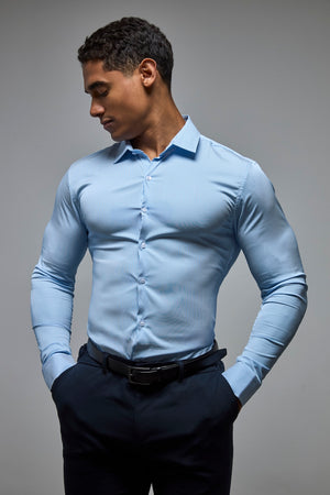 Performance Business Shirt in Blue/White Bengal Stripe