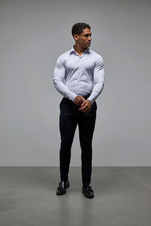 Performance Business Shirt in Lilac/White Bengal Stripe