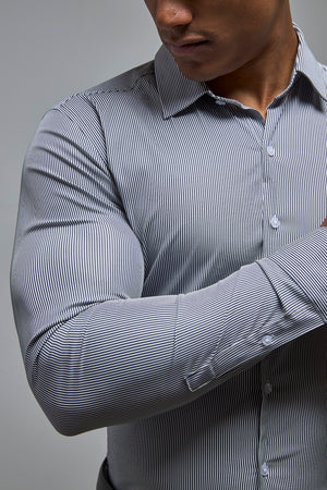 Performance Business Shirt in Navy/White Bengal Stripe