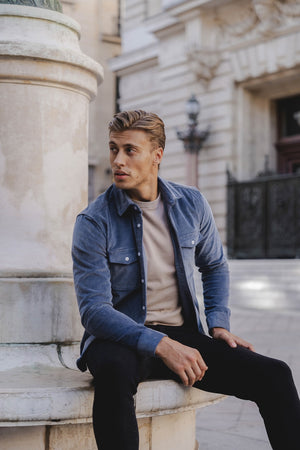 Cord Overshirt in Airforce Blue - TAILORED ATHLETE - ROW