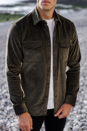 Cord Overshirt in Olive Green - TAILORED ATHLETE - ROW