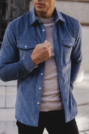 Cord Overshirt in Airforce Blue - TAILORED ATHLETE - ROW