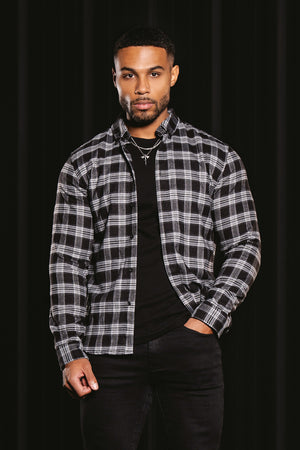 Check Overshirt in Black/White - TAILORED ATHLETE - ROW